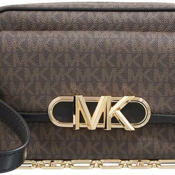 Michael Kors Parker Medium Chain Swag Camera Crossbody Brown  Michael Kors Parker Medium Chain Swag Camera Crossbody Brown/Black One Size